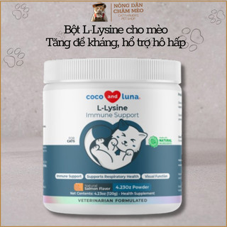 Bột L-lysine cho mèo Coco and Luna - Tăng sức đề kháng, Hổ trợ hô hấp, Giảm hắt xì, chảy nước mắt, sổ mũi