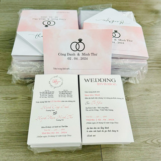 THIỆP CƯỚI HOA HỒNG TRẮNG (bao gồm công in hoàn chỉnh
