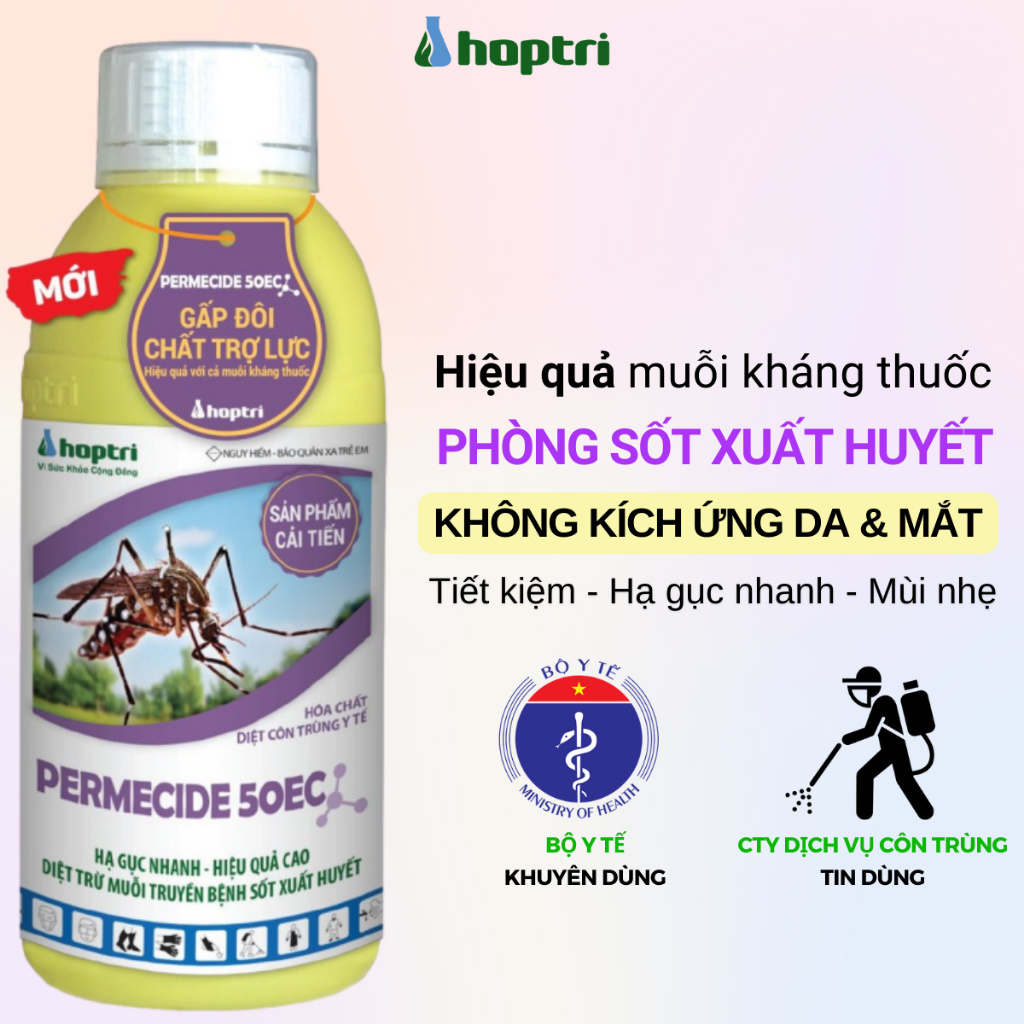 Thuốc diệt côn trùng y tế Permecide 50EC Hợp Trí hiệu quả với bọ đậu đen