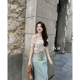 Áo thun tăm trễ vai hà thu hoàng l1