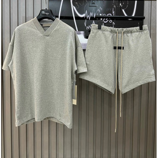 ⚡️ Bộ Essentials cộc tay in dập logo cao su cổ tim ss2024 - QCCC chuẩn Likeauth - DG Boutique