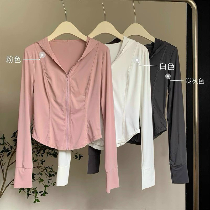Áo chống nắng, áo khoác tập thể hình dáng ôm thoáng khí mẫu mới 2024