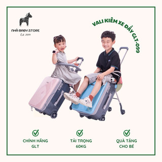 Bh3 năm vali xe đẩy glt-099 cho bé-khoá bánh,khoá tsa - vali có ghế ngồi - vali xe đẩy tiện lợi 21,5l