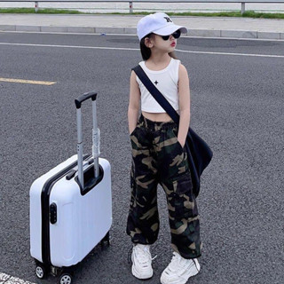 Quần áo bé gái, set bộ áo sát nách kèm quần hiphop rằn ri cá tính cho bé 10-30kg