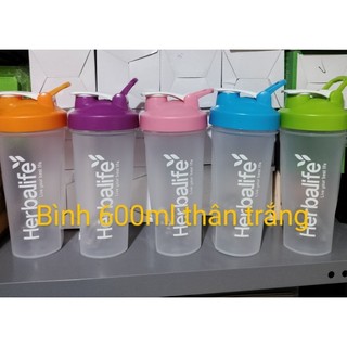 Bình lắc 600ml thân trắng logo hbl