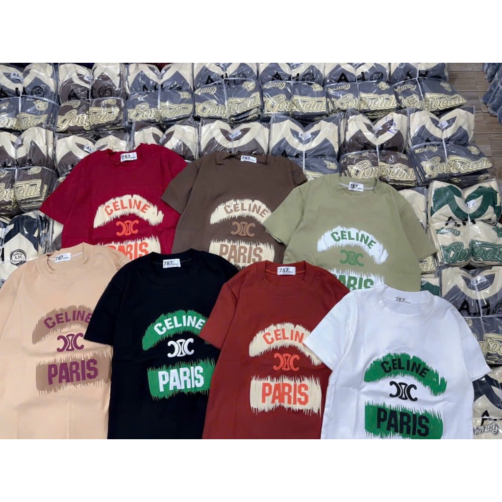 Áo thun babytee viền vai in chữ CLINE cổ tròn tay ngắn ôm body chất mềm mại co giãn 4 chiều. Áo thun