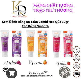 Kem đánh răng an toàn combi hoa qủa 30gr cho bé