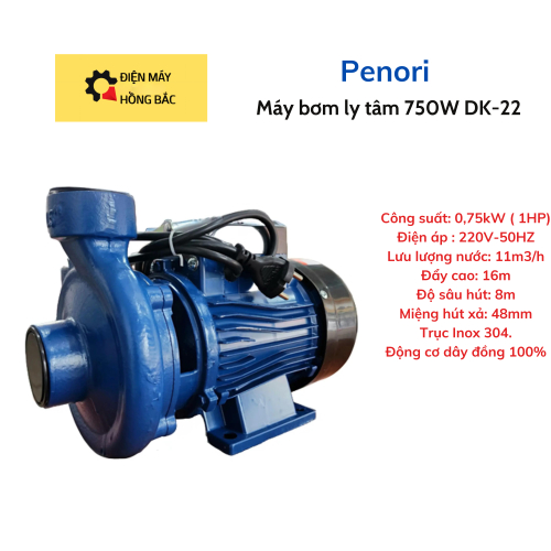 Máy bơm li tâm Penori 750W DK-22 - Công suất lớn - Hàng Chính Hãng