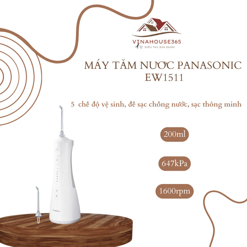 Máy Tăm Nước Panasonic EW1511- 5 Cấp Độ Làm Sạch - Bảo Hàng 12 Tháng