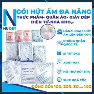 Gói hút ẩm NuDry Silicagel dùng cho thực phẩm tủ quần áo giày dép máy ảnh nhà kho đóng gói 1kg