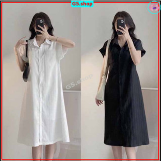 Set Váy Polo Dáng Dài Kèm Váy Hai Dây, Đầm Sơ Mi Gân Cổ Đức Tay Ngắn - g5.shop