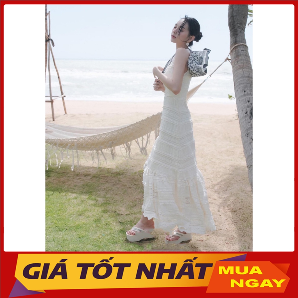 Đầm Ren Sát Nách Dáng Dài Hàng Quảng Châu Đi Chơi, Đi Biển V6154 - Yamy888