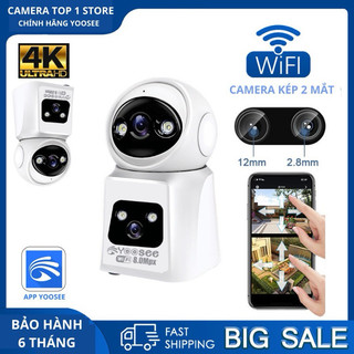 Camera Wifi YOOSEE Không Dây 2 Mắt Xem 2 Màn Hình Cùng Lúc Xoay 360 Độ, Xem Đêm Có Màu, Hỗ Trợ Đàm Thoại 2 Chiều