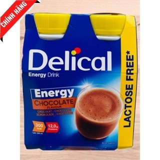 [𝗖𝗛𝗜́𝗡𝗛 𝗛𝗔̃𝗡𝗚 - 𝗥𝗘̉ 𝗩𝗢̂ Đ𝗜̣𝗖𝗛] 4 CHAI SỮA DINH DƯỠNG DELICAL ENERGY 200ML SOCOLA -NẮP VÀNG