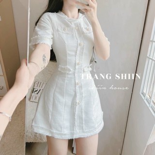 Đầm váy nữ đi chơi dự tiệc thiết kế from A nút ngọc siêu sang chảnh, hàng đẹp chuẩn from
