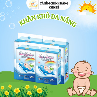Combo 10 bịch Khăn khô đa năng Bonbaby dùng thay khăn sữa tuyệt đối an toàn cho con 180 tờ/300g