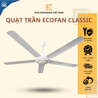 Quạt trần ECOFAN Classic 5 cánh – màu trắng, công suất 98W, điều khiển hộp số