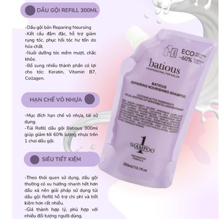 Dầu gội Batious refil túi 300ml
