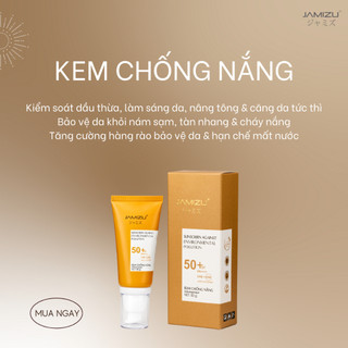 Kem Chống Nắng Chuyên Dùng Cho Da Nhờn Jamizu Nâng Tông, Căng Da, Kiềm Dầu, Chống Trôi Nước SPF 50+/PA+++ 50ml