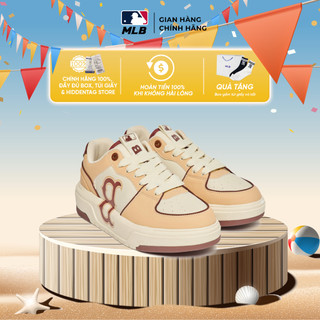 Giày MLB Chunky Liner Boston màu beige chính hãng, giày sneaker thể thao New York Yankees đế cao màu nâu