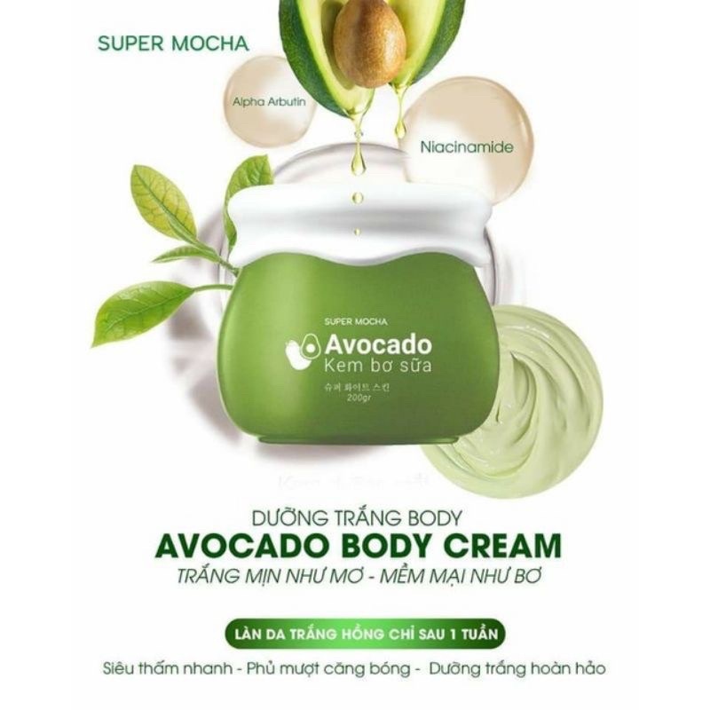 Kem Body Bơ Sữa Mocha chính hãng siêu trắng
