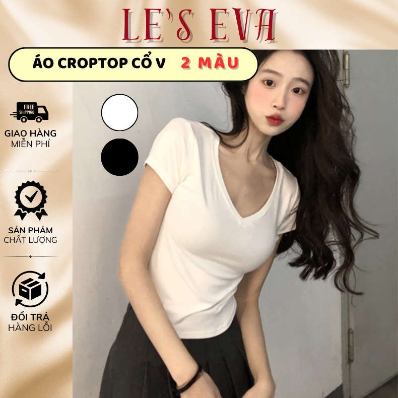 Áo thun cổ vuông, áo croptop ôm body siêu hack dáng