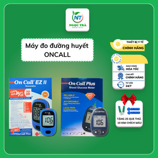 Máy đo đường huyết Oncall hàng chính hãng tặng 25 que thử, 10 kim lấy máu