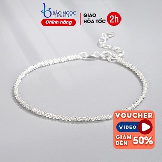 Lắc tay bạc nữ 925 lấp lánh thiết kế dáng mở dễ dàng chỉnh size - L2536 - Bảo Ngọc Jewelry