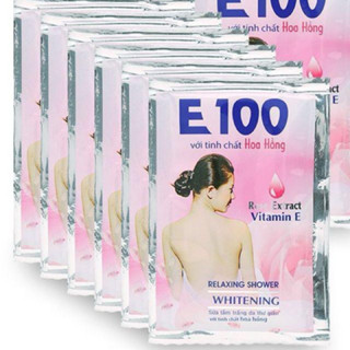compo 10 dây sữa tắm  e100 (120 gói )Trắng da mềm mịn 3 màu