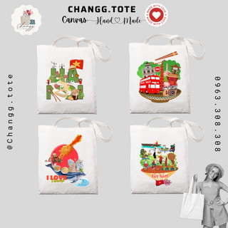 Túi tote vải canvas handmade Changg.tote - BST I Love Vietnam 3