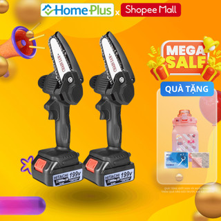 Máy cưa xích ONEBI cầm tay, máy cưa mini dùng pin HITACHI 199V pin khủng 10cell cưa gỗ cầm tay máy siêu khỏe