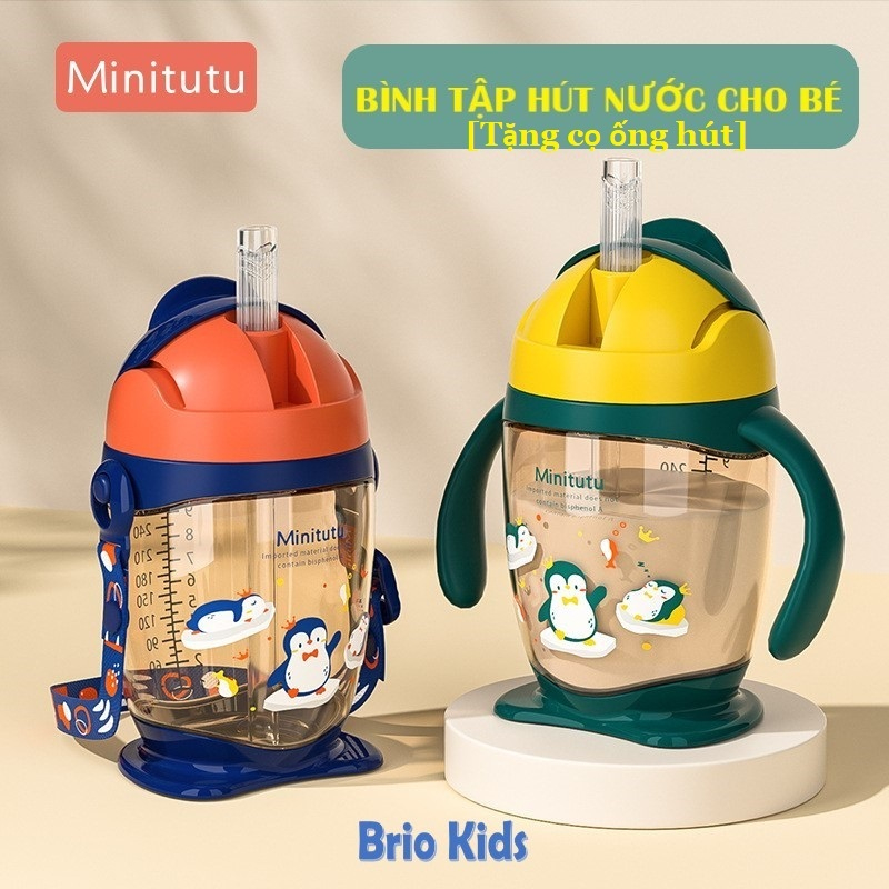 Bình Tập Hút Nước Cho Bé Minitutu – Dung tích 300ml – Không Chứa BPA