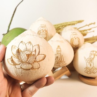 Dừa Xiêm Khắc Hoa Sen
