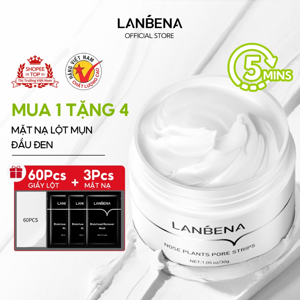 Mặt Nạ Lột Mụn Lanbena Loại Bỏ Mụn Đầu Đen Cải Thiện Vấn Đề Mụn (30g)