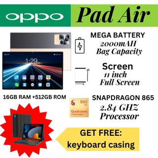 (OP) Oppo Pad Air Máy Tính Bảng 12 inch Android 12.0 16GB + 512GB Máy tính bảng học tập cho máy tính