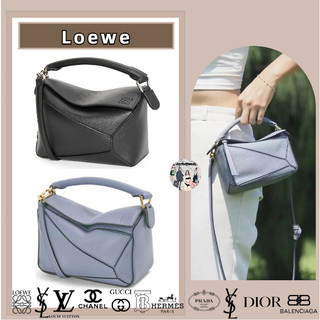 Loewe/Puzzle Series/Mini/Cổ điển/Da bò/Dây đeo vai có thể tháo rời và điều chỉnh/Túi xách/Túi đeo chéo một vai/