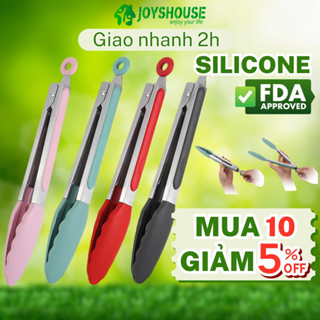 Kẹp gắp thức ăn silicon JOYSHOUSE cán inox size 27.5x3.5cm dùng gắp đồ nóng hoặc gắp thịt nướng BBQ