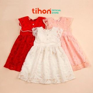 Váy cho bé gái TIHON chất liệu ren cùng họa tiết thêu điệu đà cách điệu VT0750507