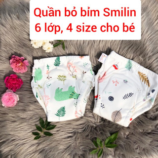 Quần bỏ bỉm Smilin cao cấp 6 lớp, 4 size cho bé