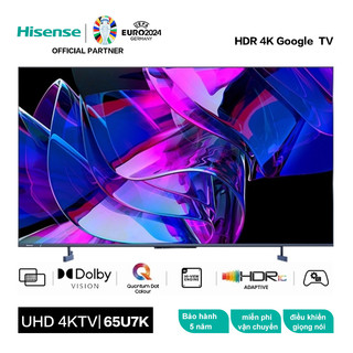 Hisense Mini-LED Smart Tivi 65 inch 4K Quantum Dot 65U7K HDR Dolby Vision Atmos Gaming TV cao cấp-miễn phí vận chuyển