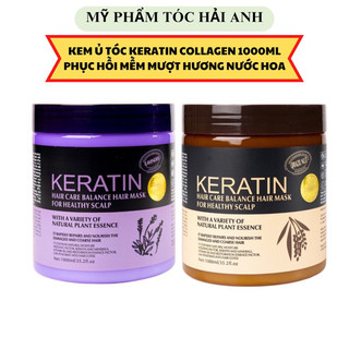 Kem ủ tóc KERATIN COLLAGEN 1000ML LAVENDER BRAZIL NUT - Ủ hấp tóc cung cấp dưỡng chất KERATIN & COLLAGEN