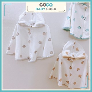 Áo choàng đi nắng kèm mũ chắn giọt bắn Monona,vải thở/cotton thoáng khí sử dụng từ sơ sinh đến 3 tuổi