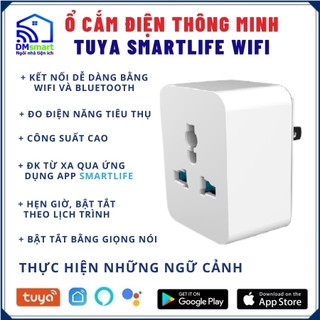 Ổ Cắm Wifi Tuya Thông Minh Công Suất Cao 15A - 3750W Hẹn Giờ Điều Khiển Từ Xa Bằng Giọng Nói