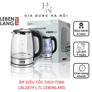 Ấm siêu tốc bình siêu tốc thủy tinh lebenlang lbl2879 1.7 lít - công suất 2200w - bảo hành 2 năm