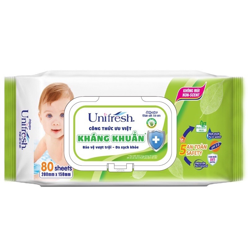 Khăn ướt Unifresh 80 tờ không mùi
