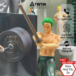 Mô hình anime zoro cầm tạ trong bộ sưu tập one piece - kích thước 30cm
