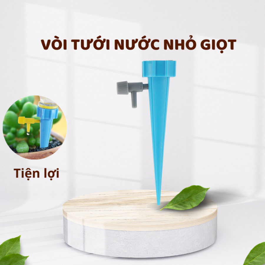 Vòi Tưới Cây Nhỏ Giọt Tự Động Bộ 10 Cái Có Van Điều Chỉnh Tùy Ý Chất Liệu Nhựa PP Gắn Vào Chai Nước Tiện Lợi RIN