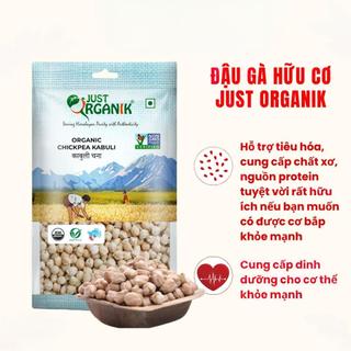 Hạt đậu gà hữu cơ just organik organic chickpea nhập khẩu ấn độ ăn dặm cho bé 500g