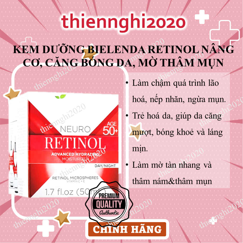 Kem dưỡng Bielenda Neuro Retinol Lifting Anti-wrinkle Face Cream Concentrate 50+ dưỡng ẩm, trẻ hoá, nâng cơ, láng mịn da