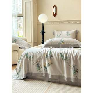 Bộ chăn ga gối lụa Tencel chăn hè 5 món
